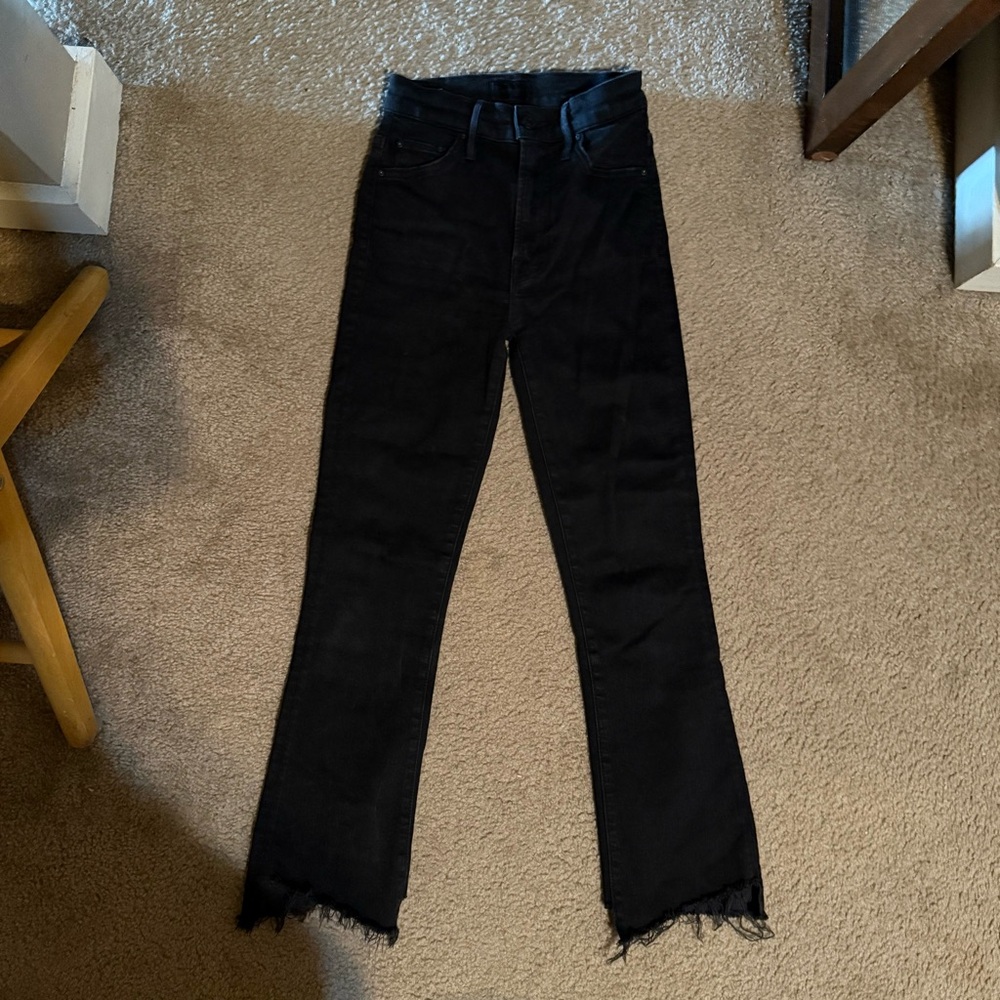 MOTHER Black Insider Crop Jeans